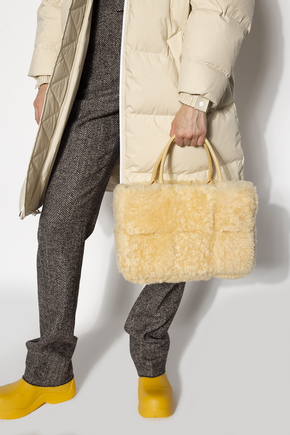 Bottega veneta shearling discount bag